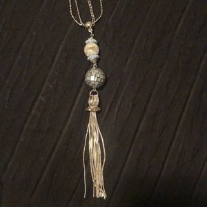 Long Chico’s Necklace blue tones
